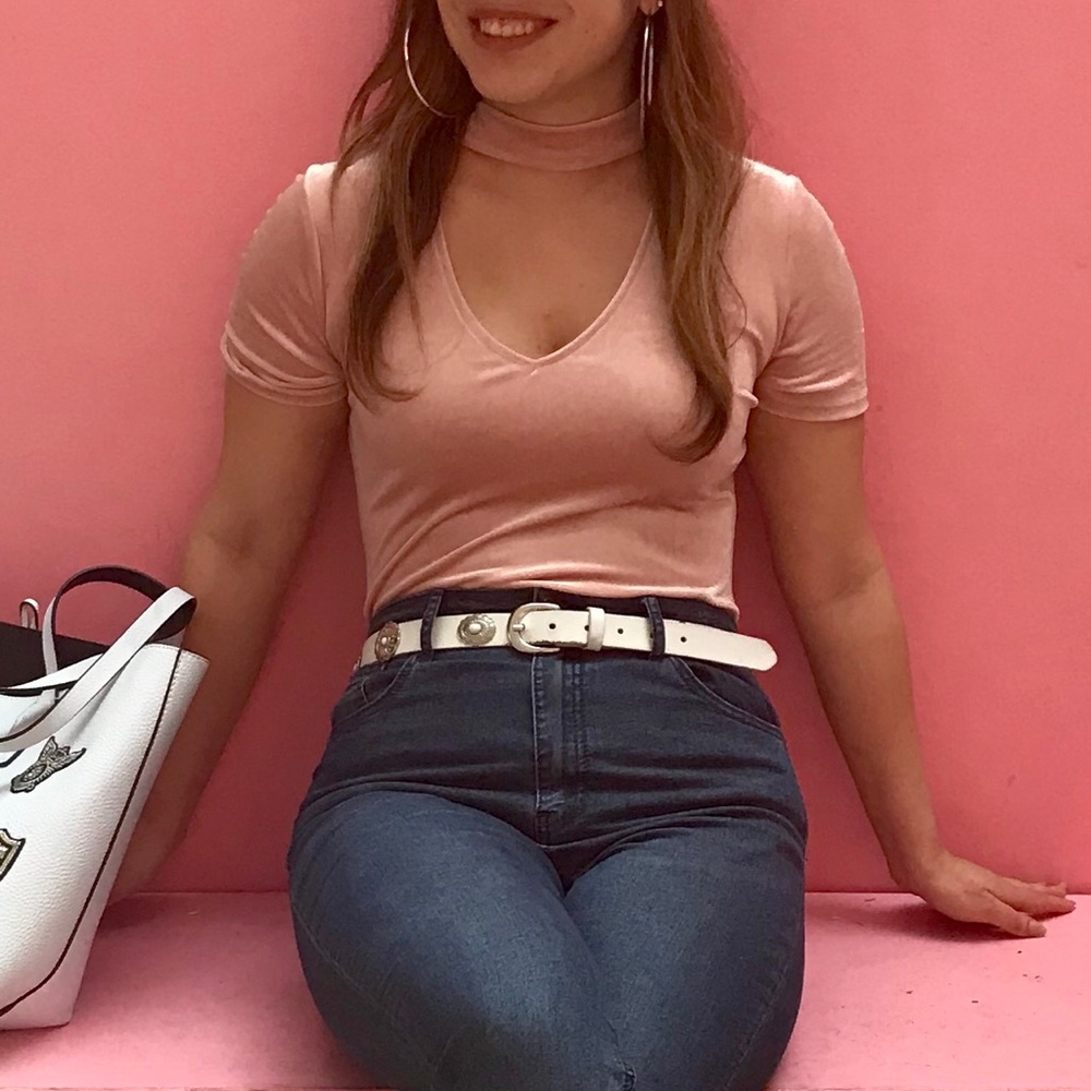 🍬 Velvet Collared Pink Top 🍬